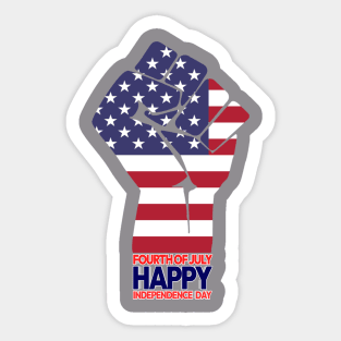 4th Of July Happy Independence Day Design Sticker